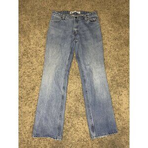 HARLEY DAVIDSON Womens Bootcut Jeans Denim Biker Moto Sz 8 (31x32) Light Wash